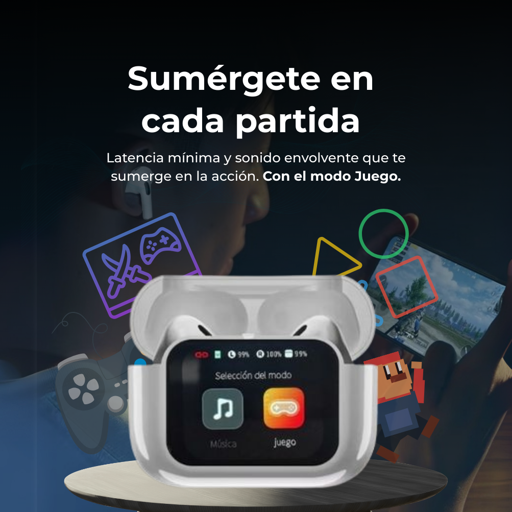 SMART-SOUND E11 - Audifonos con Pantalla TOUCH y Funciones avanzadas.