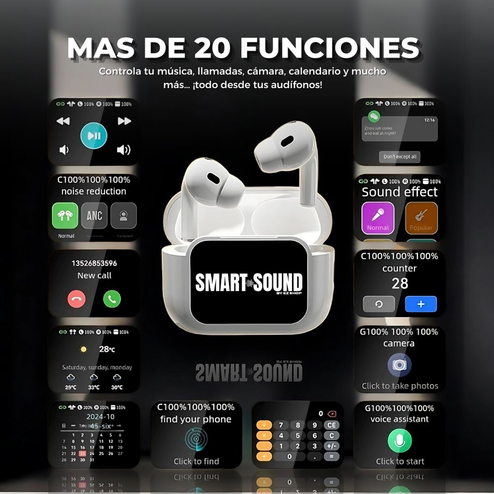 SMART-SOUND E11 - Audifonos con Pantalla TOUCH y Funciones avanzadas.